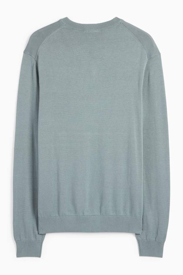 Herren - Feinstrick-Pullover - hellgrau