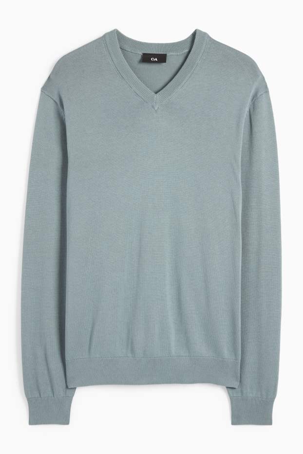 Herren - Feinstrick-Pullover - hellgrau