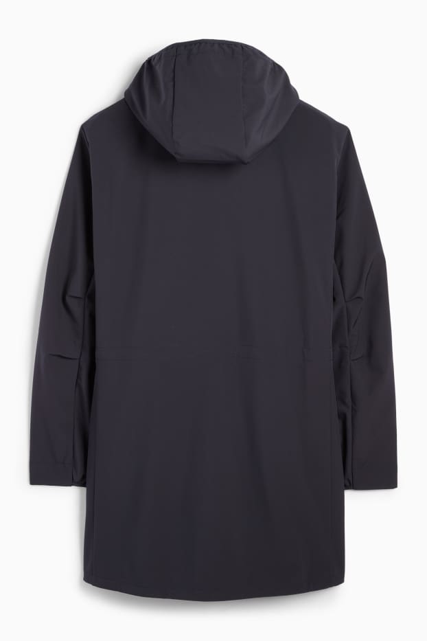 Femei - Palton din softshell cu glugă - rezistent la apă - 4 Way Stretch - albastru închis