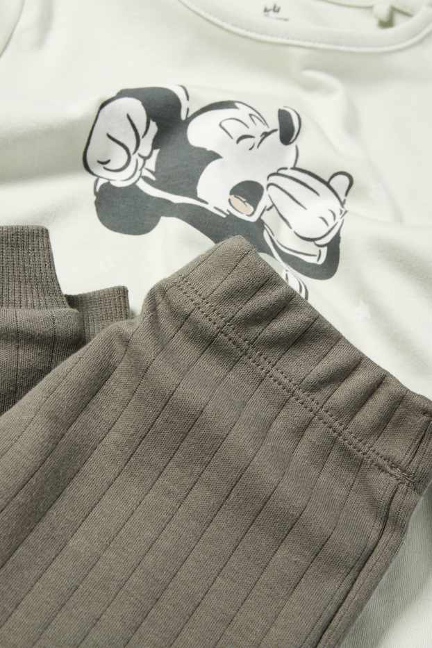 Bebeluși - băieți - Mickey Mouse - pijama bebeluși - 2 piese - verde mentă