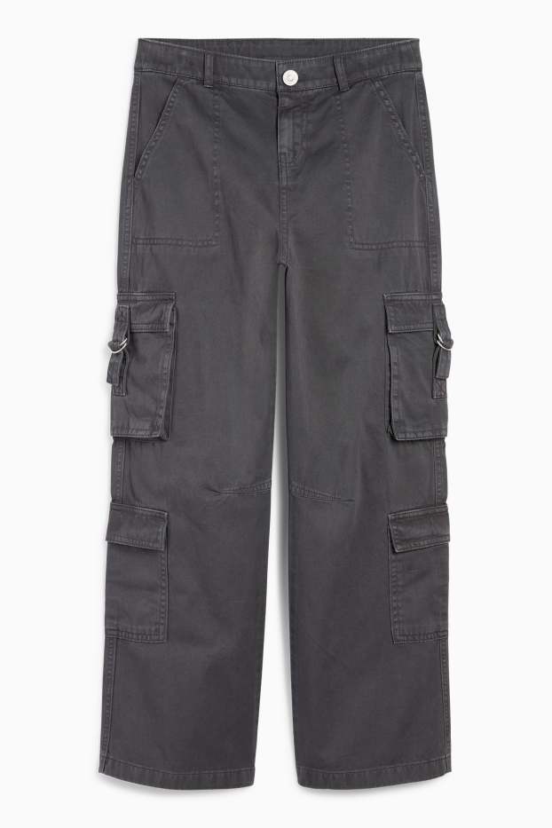 Copii - Fete - Pantaloni cargo - gri închis
