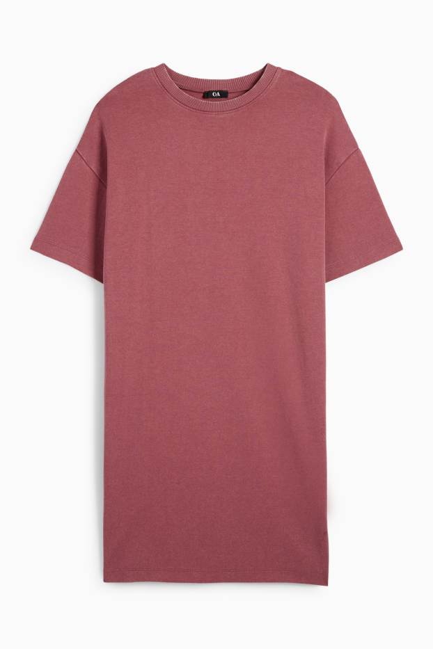 Femei - Rochie-tricou - roz închis