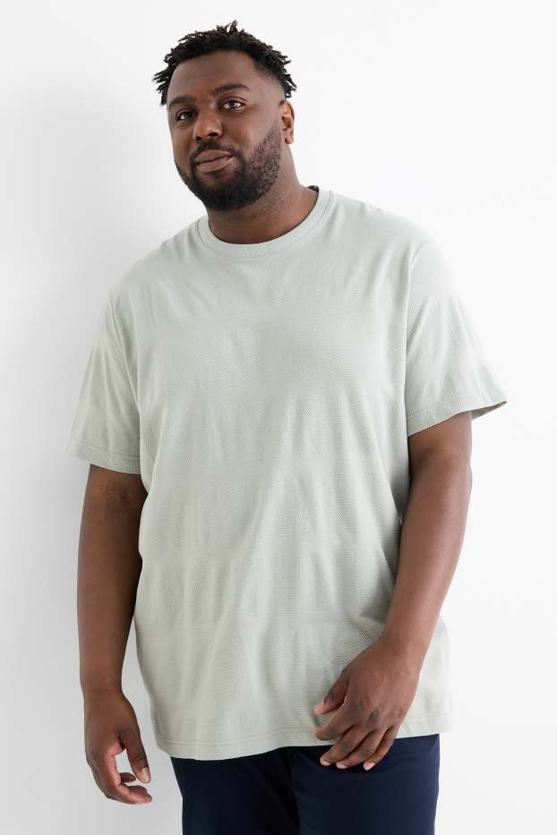 Bărbați - Tricou - regular fit - structurat - gri deschis