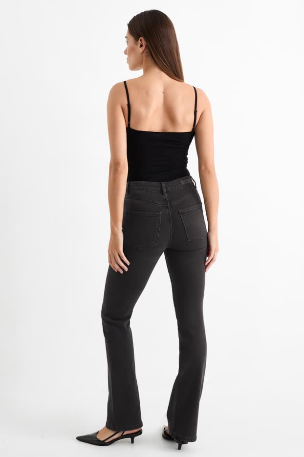 Femei - Bootcut jeans - talie înaltă - denim-gri închis