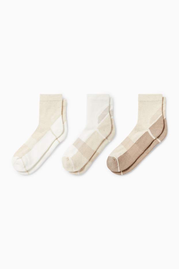 Femei - Multipack 3 perechi - șosete sub gleznă - bej deschis
