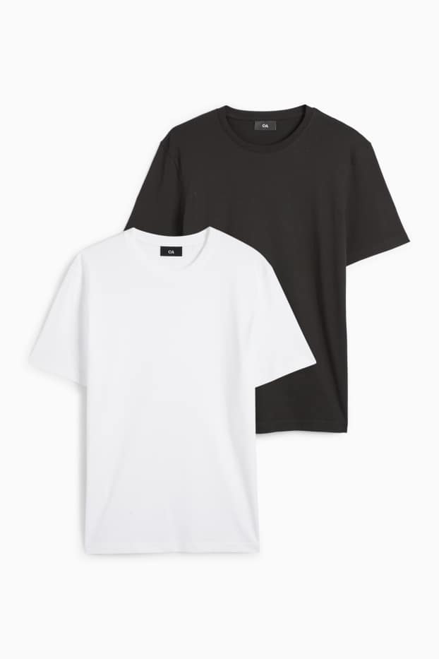 Bărbați - Multipack 5 buc. - tricou - regular fit - alb / negru