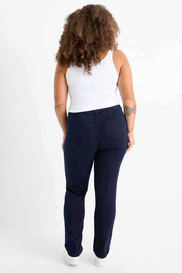 Femei - Slim jeans - talie medie - stretch - albastru închis