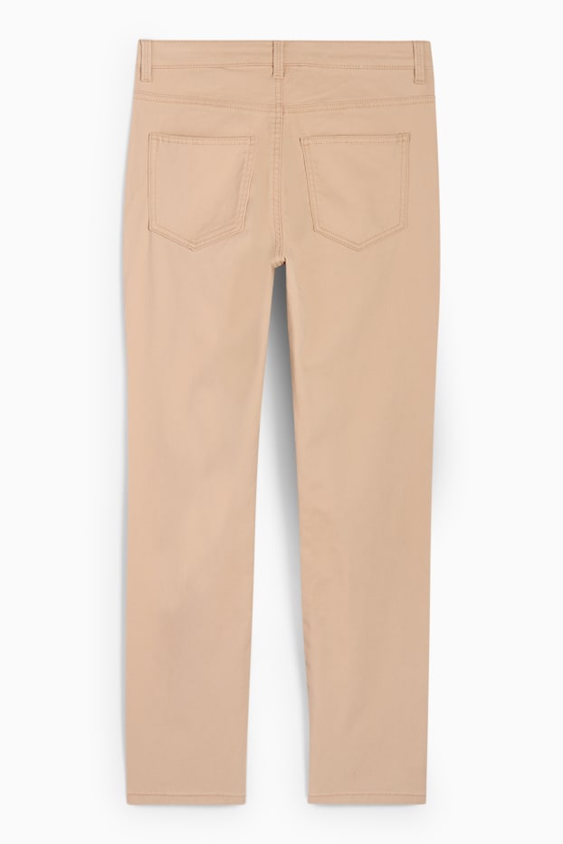 Women - Cloth trousers - high waist - slim fit - beige