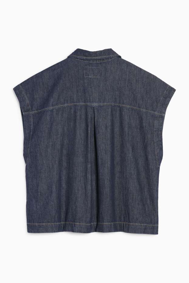 Femei - Bluză fără mâneci din denim - negru