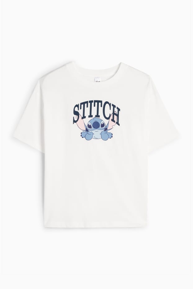Copii - Fete - Lilo & Stitch - tricou cu mânecă scurtă - alb