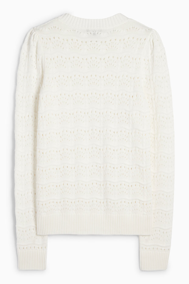 Damen - Pullover - cremeweiß