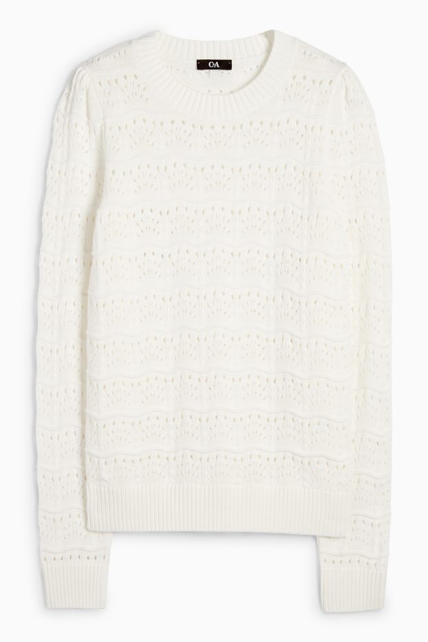 Damen - Pullover - cremeweiß