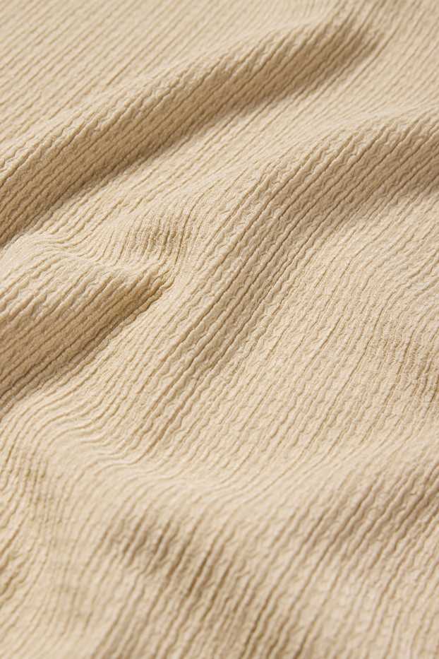 Femei - Top crop - structurat - bej