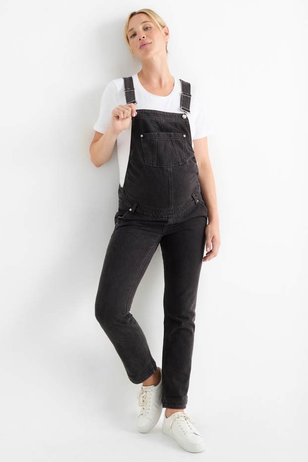 Femei - Salopetă din denim gravide - denim-gri închis