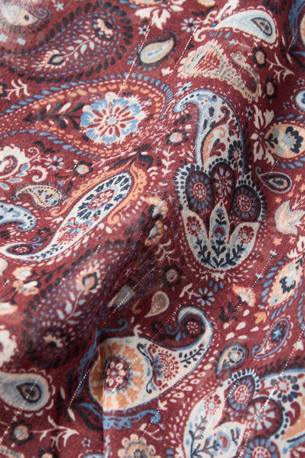 Copii - Fete - Rochie din șifon - cu model - bordo