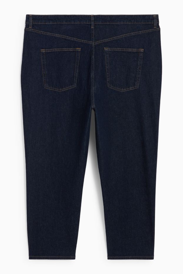 Femei - Mom jeans - talie înaltă - LYCRA® - denim-albastru închis