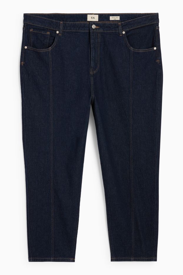 Femei - Mom jeans - talie înaltă - LYCRA® - denim-albastru închis