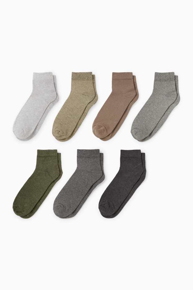 Bărbați - Multipack 7 perechi - șosete scurte - gri / verde