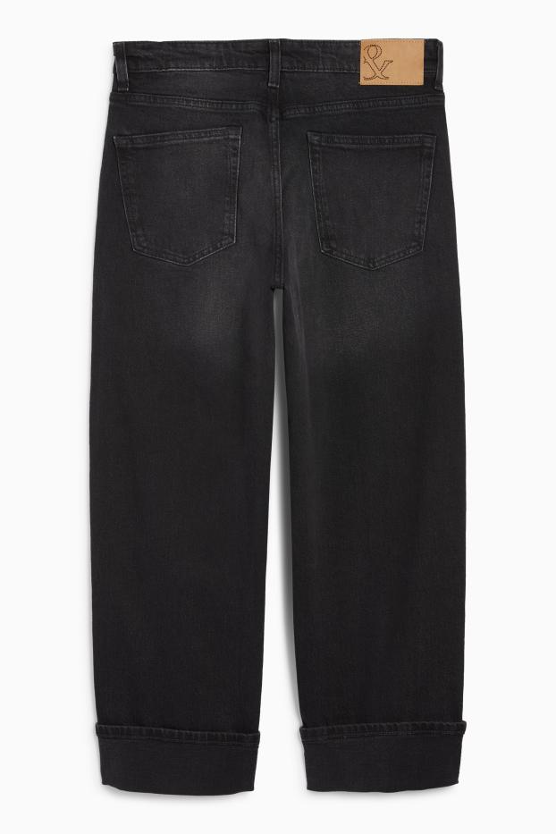 Femei - Boyfriend jeans - talie medie - LYCRA® - denim-gri închis