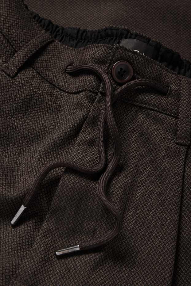 Bărbați - Chino - tapered fit - structurat - maro închis