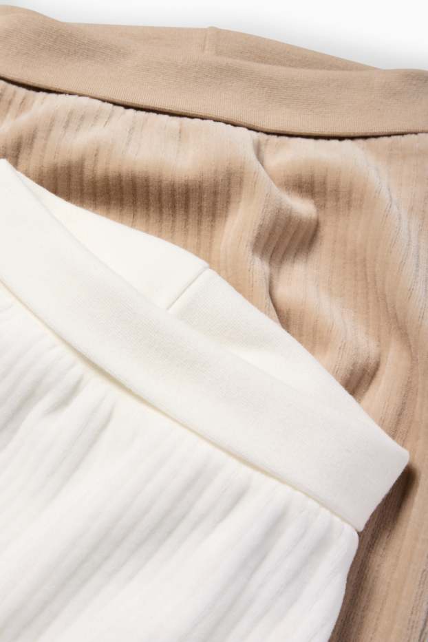 Unisex - Multipack 2 perechi - ursuleți - pantaloni de pijama bebeluși - reiați - alb