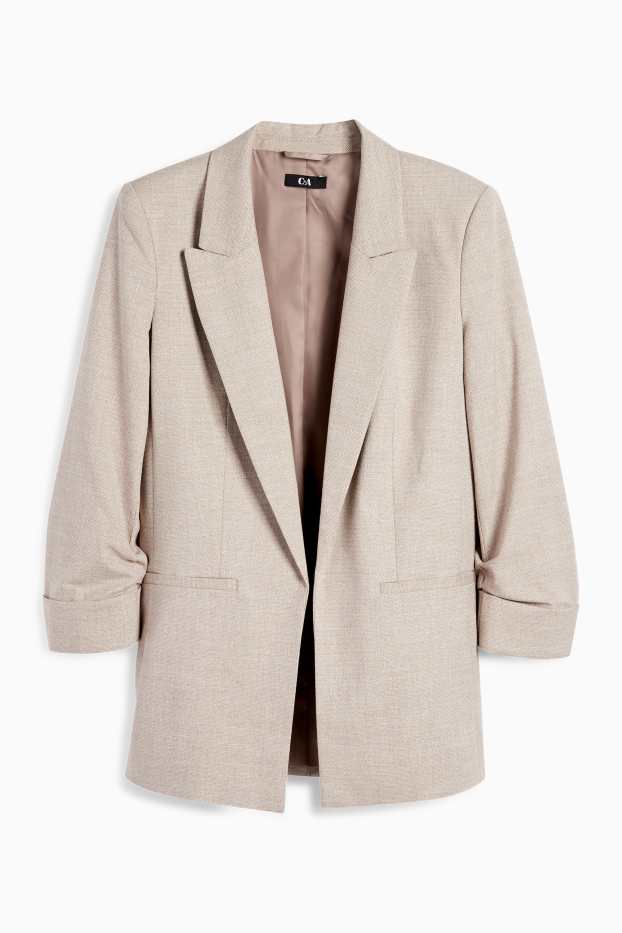 Femei - Blazer lung - regular fit - structurat - bej