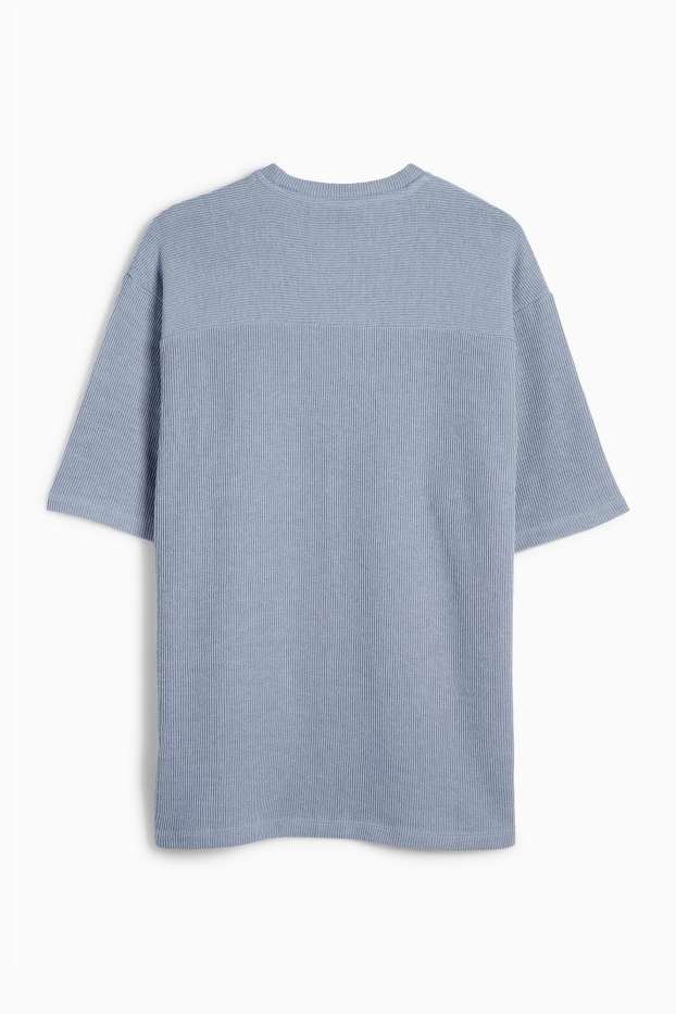 Bărbați - Tricou - supradimensionat - reiat - albastru deschis