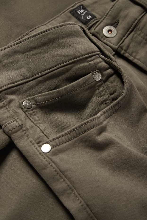 Bărbați - Slim jeans - Flex jog denim - LYCRA® - verde închis
