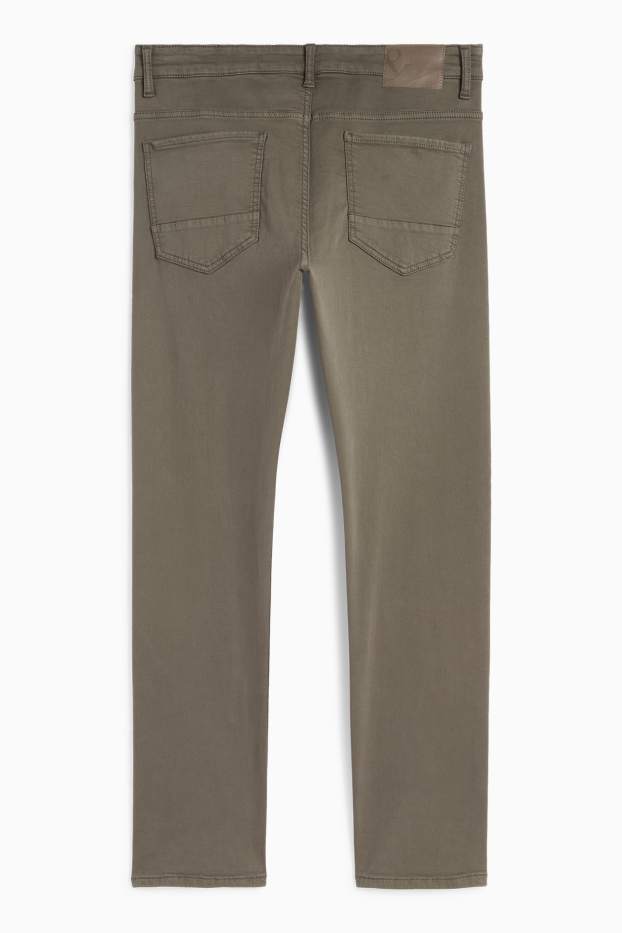 Bărbați - Slim jeans - Flex jog denim - LYCRA® - verde închis