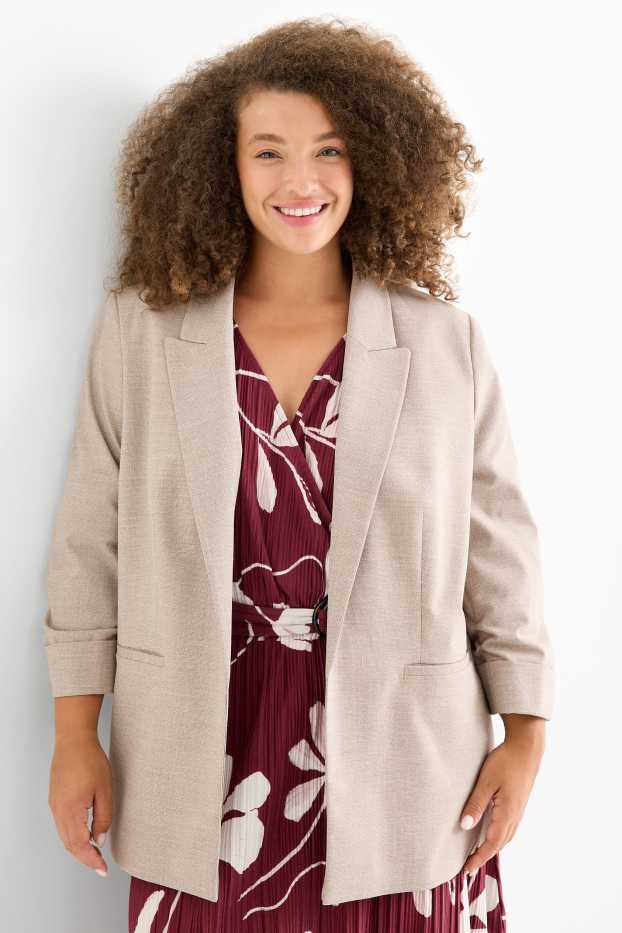 Femei - Blazer lung - regular fit - structurat - bej