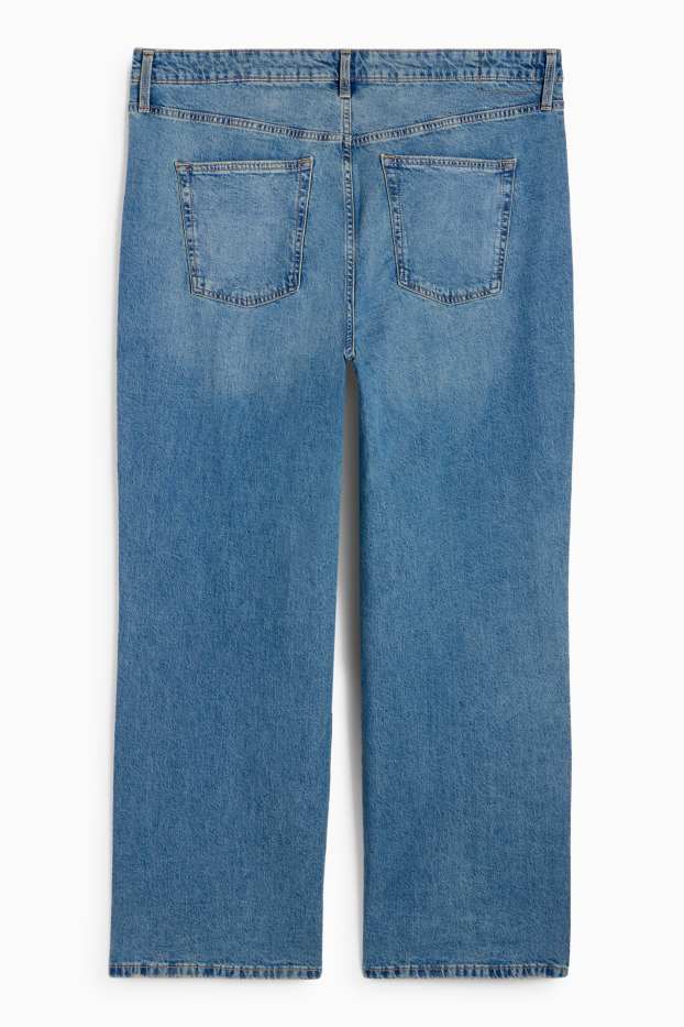 Femei - Wide leg jeans - talie înaltă - denim-albastru