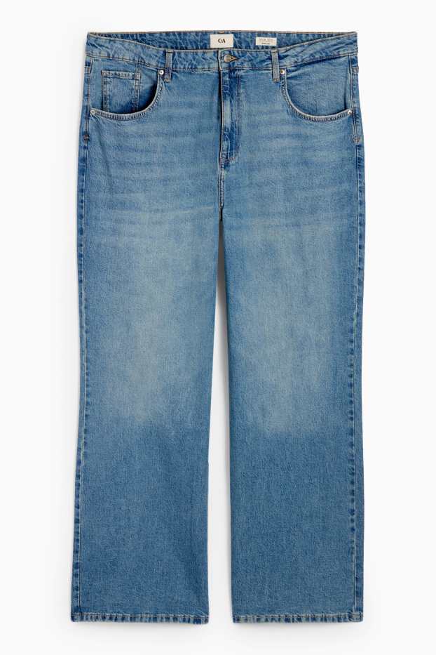 Femei - Wide leg jeans - talie înaltă - denim-albastru