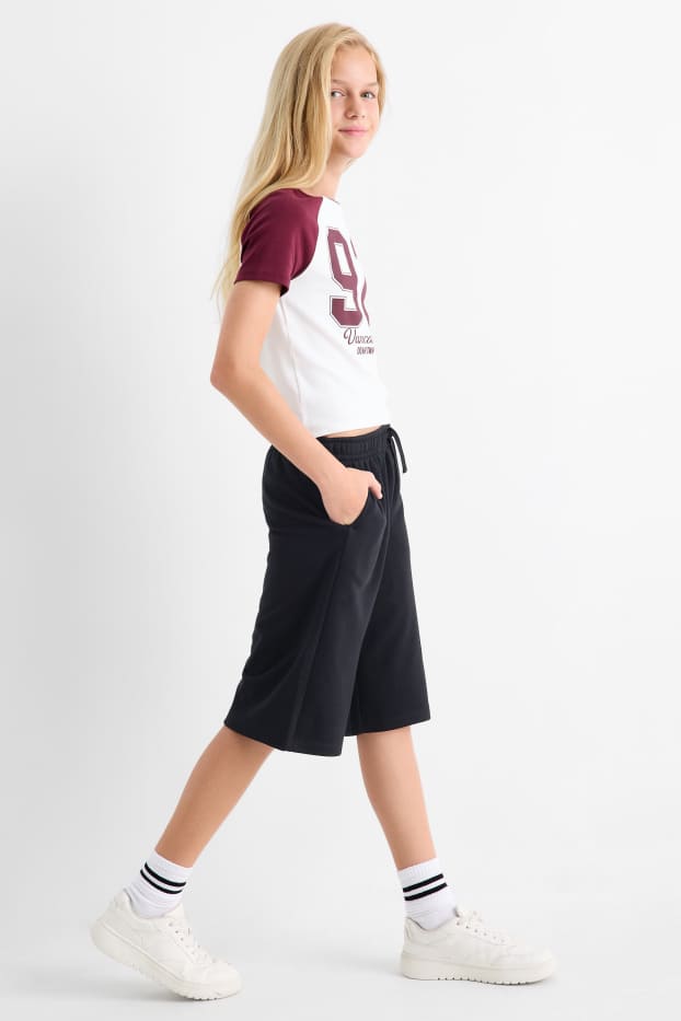 Children Girls - California - sweat Bermuda shorts - black