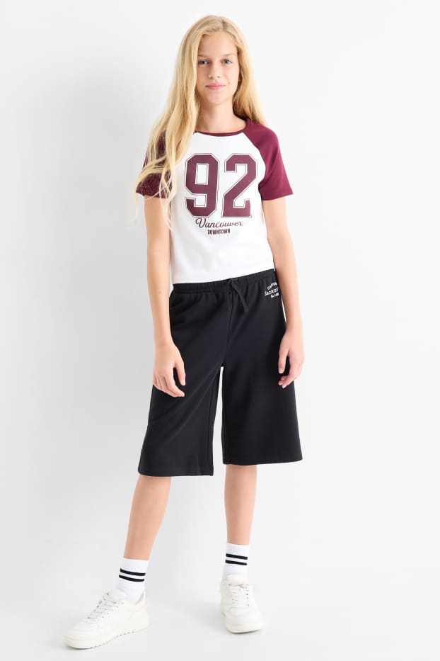Children Girls - California - sweat Bermuda shorts - black