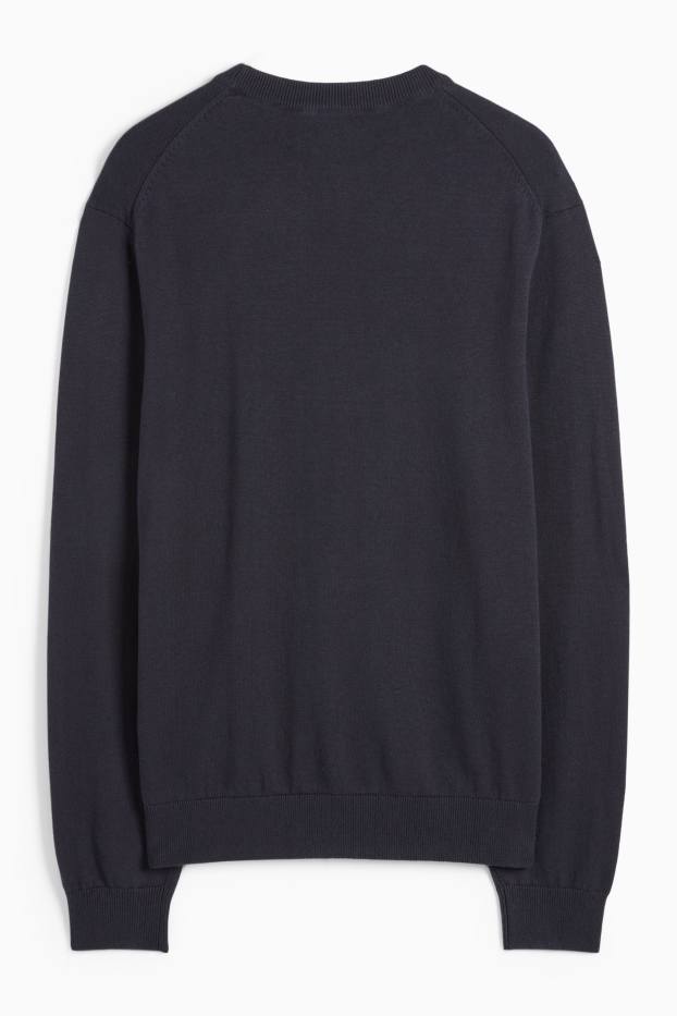 Herren - Feinstrick-Pullover - dunkelblau