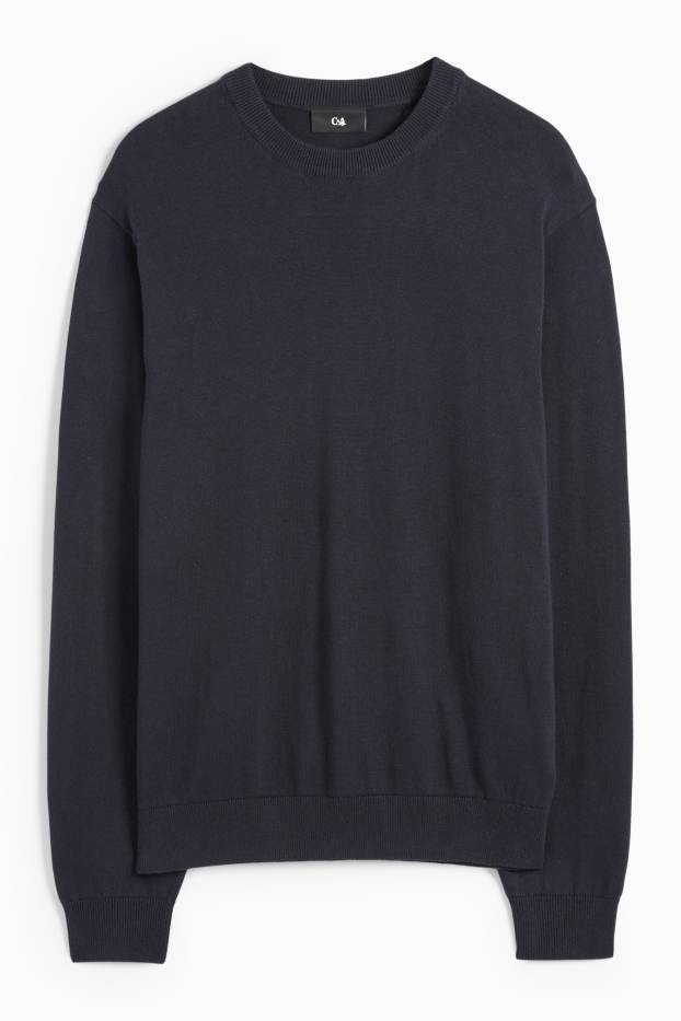 Herren - Feinstrick-Pullover - dunkelblau