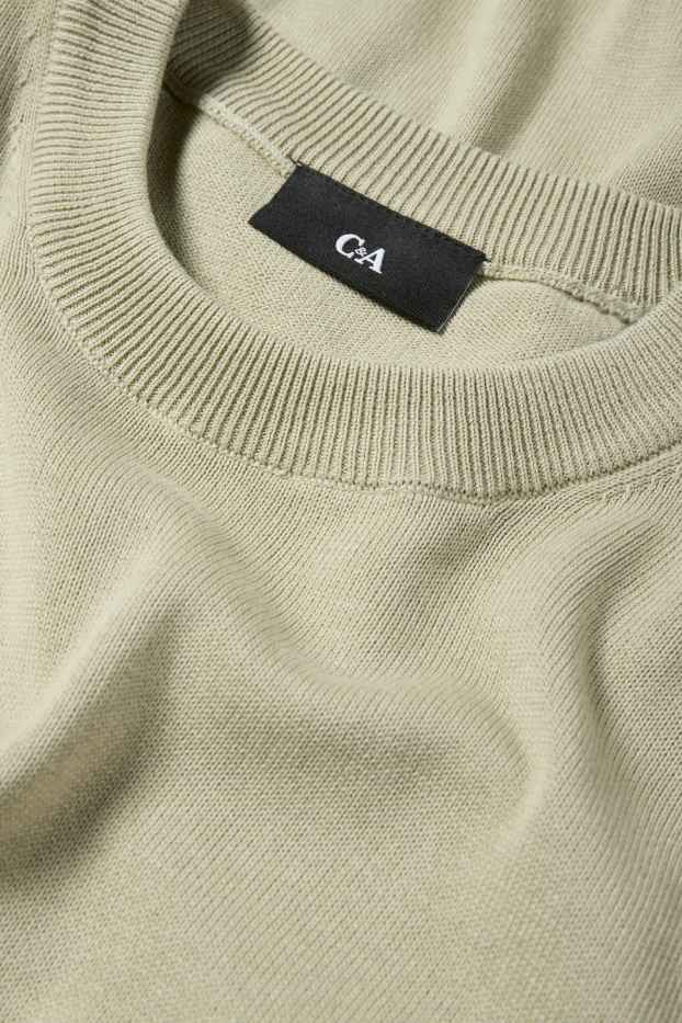 Bărbați - Pulover din tricot fin - verde deschis