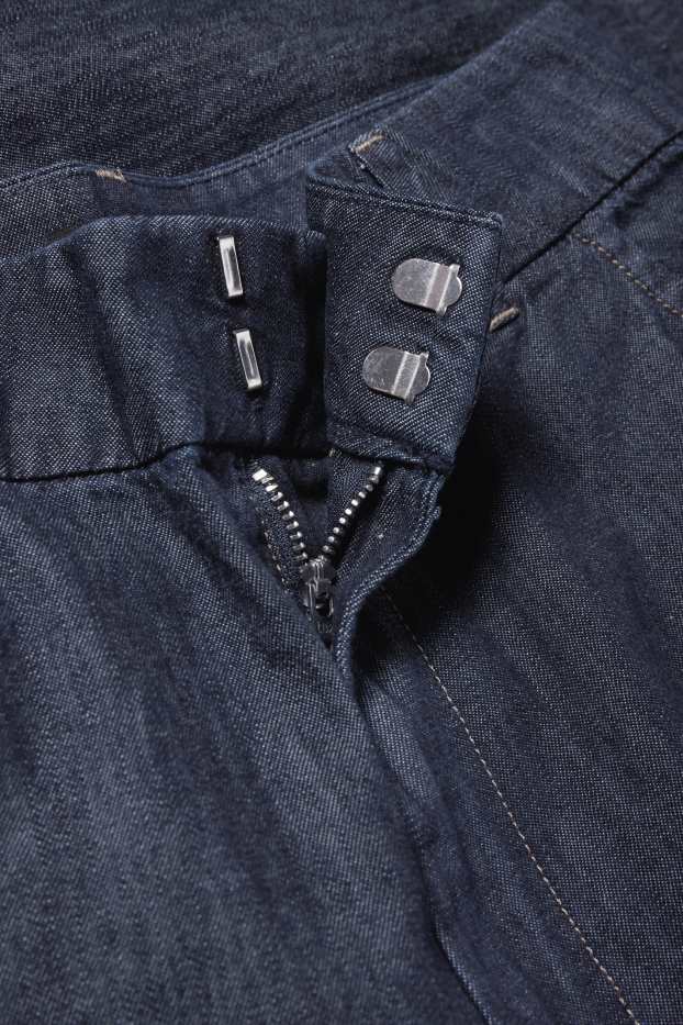 Femei - Palazzo jeans - talie înaltă - denim-albastru închis