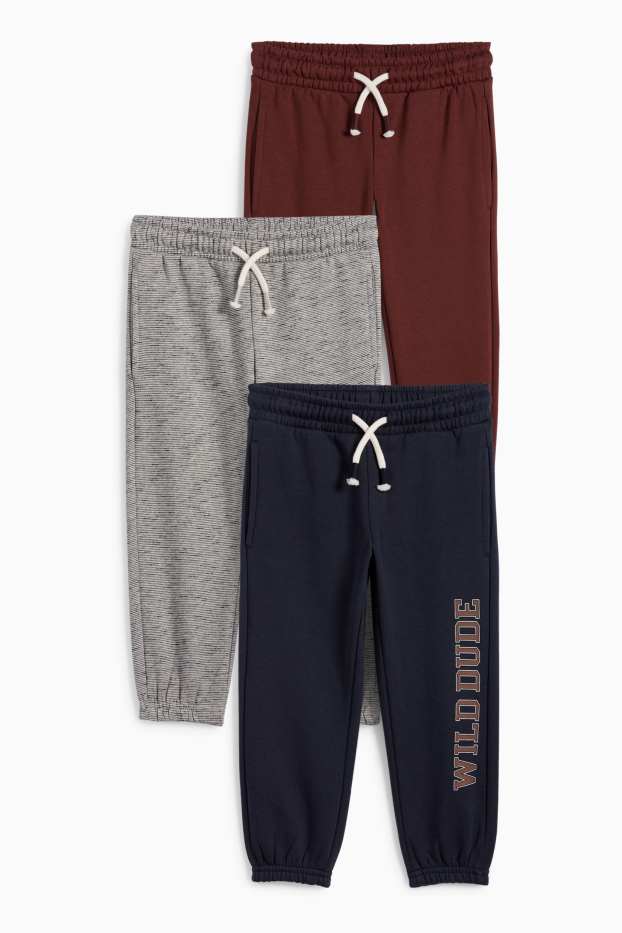 Copii - Băieți - Multipack 3 perechi - pantaloni de trening - albastru închis