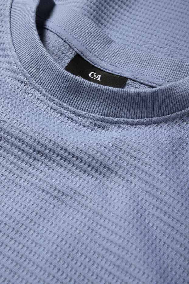 Bărbați - Tricou - supradimensionat - structurat - albastru deschis