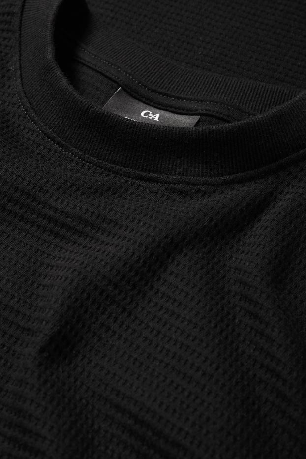 Bărbați - Tricou - supradimensionat - structurat - negru