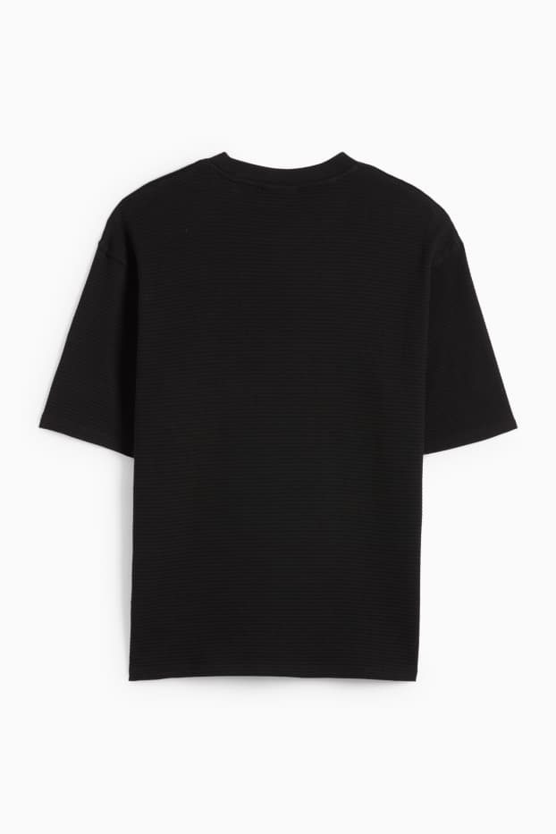 Bărbați - Tricou - supradimensionat - structurat - negru