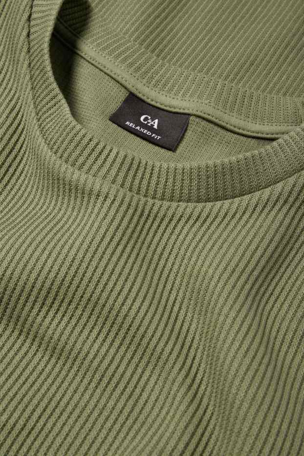 Bărbați - Tricou - relaxed fit - reiat - verde