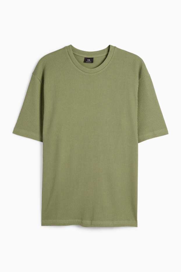 Bărbați - Tricou - relaxed fit - reiat - verde