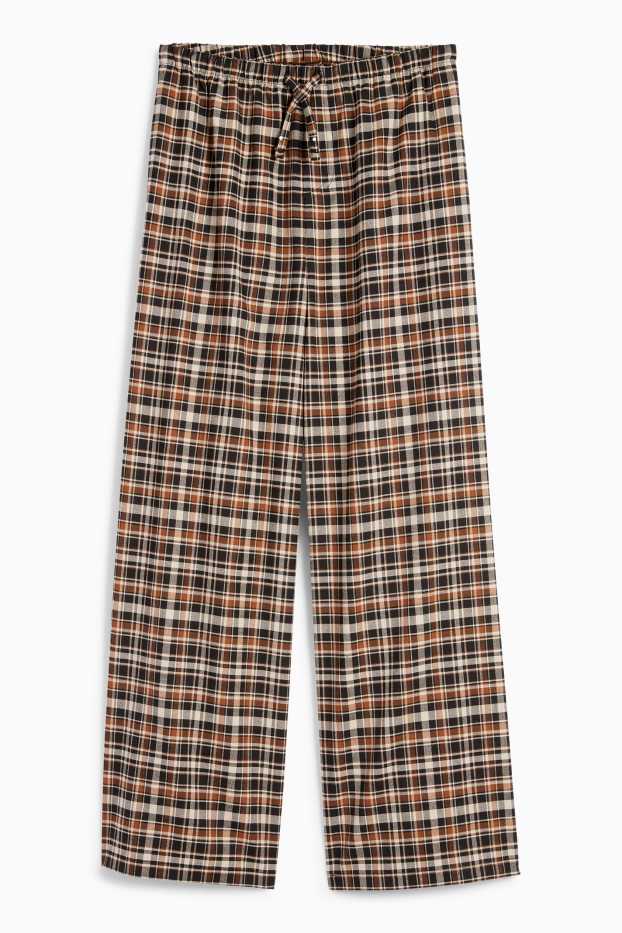 Copii - Fete - Pantaloni de stofă - în carouri - maro