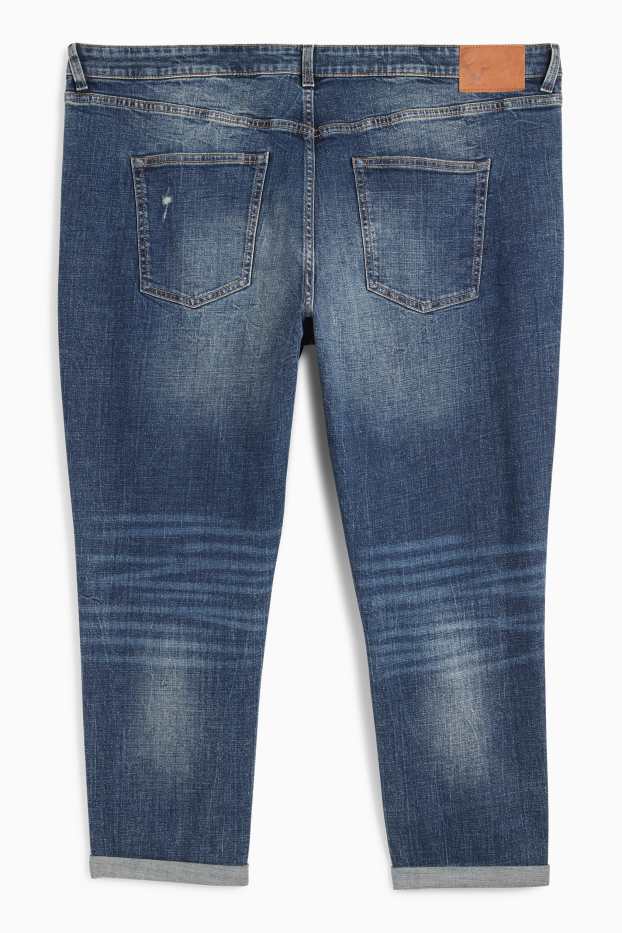 Femei - Boyfriend jeans - talie medie - LYCRA® - denim-albastru închis