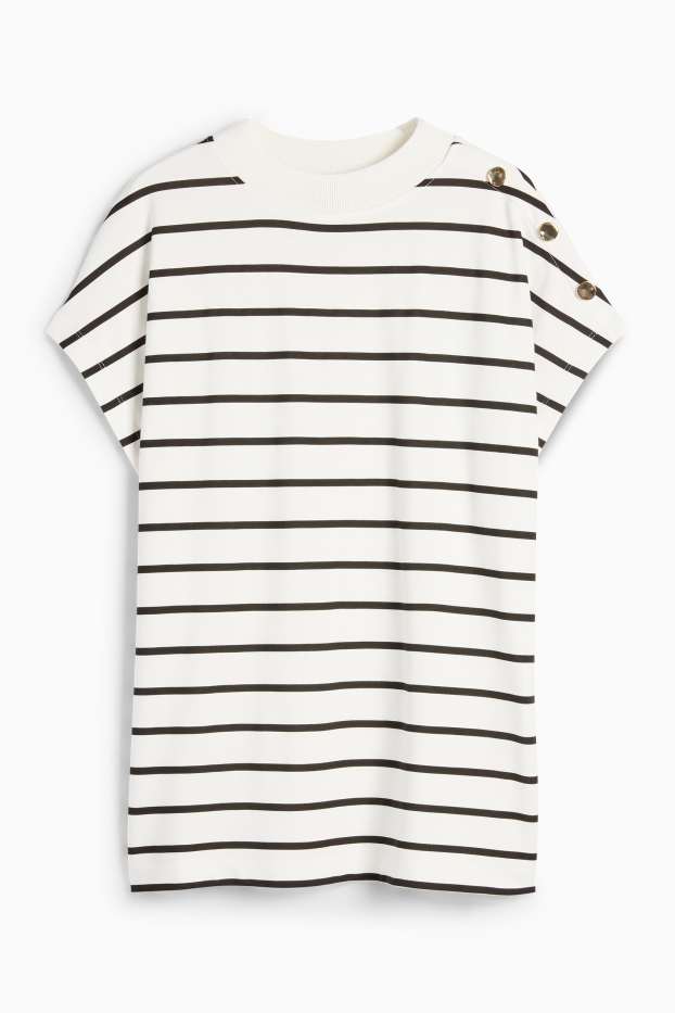 Femei - Tricou - regular fit - cu dungi - alb