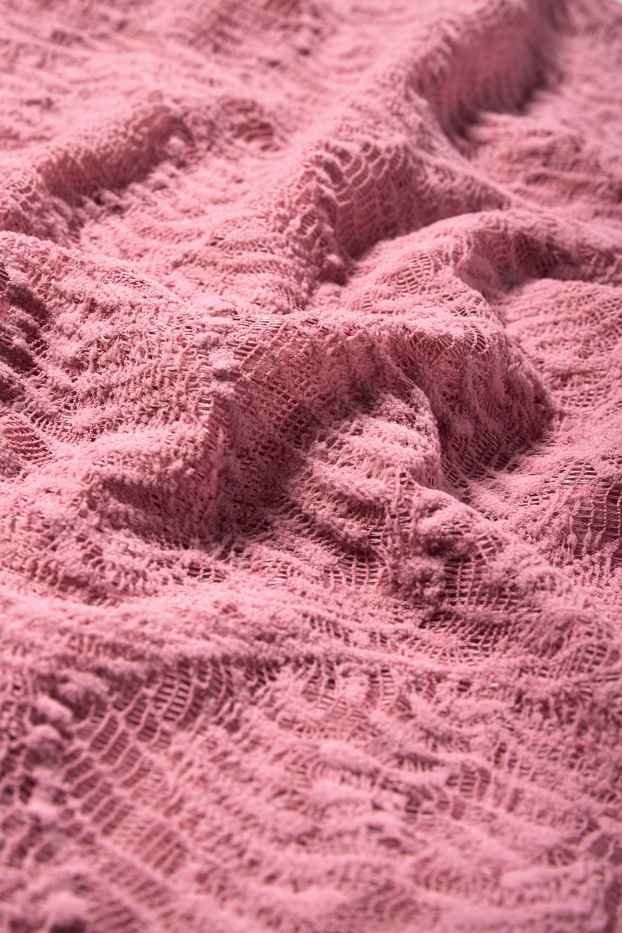 Femei - Tricou cu mânecă lungă - structurat - roz închis
