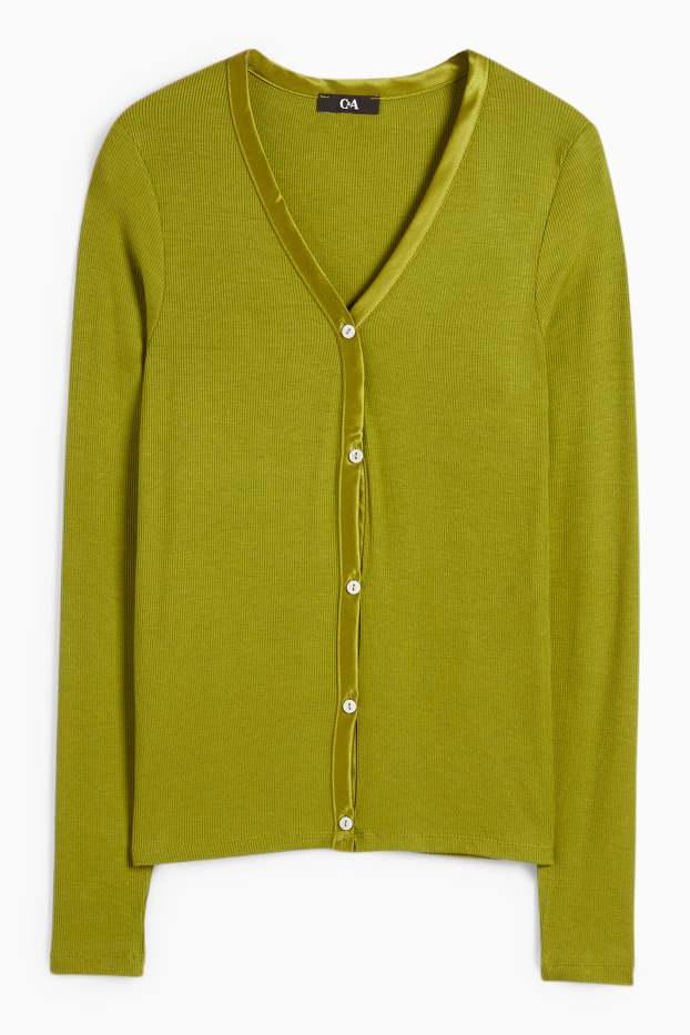 Femei - Cardigan tricotat - verde