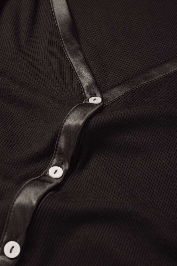 Dámské - Pletený kardigan - černá